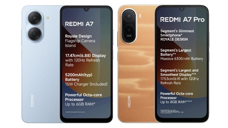 Redmi A7 4G, Redmi A7 Pro 4G With Unisoc T7250 Chip, 13-Megapixel Rear Camera Go on Sale in India