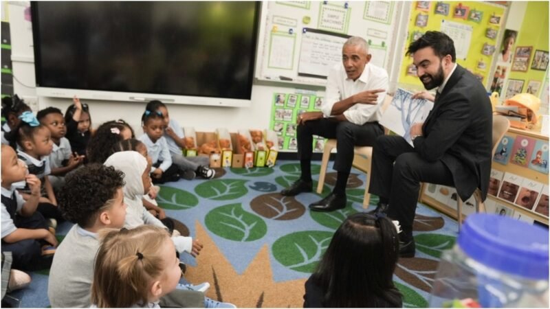 Zohran Mamdani, Obama sing Wheels on the Bus with kids in New York City preschool