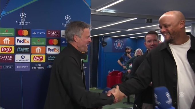 Luis Enrique, Kompany share laugh after PSG-Bayern thriller in UCL, video goes viral