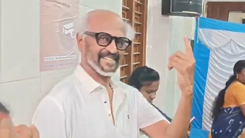 Live: Superstar Raijinikanth votes in Chennai, hundreds of fans gather to catch a glimpse