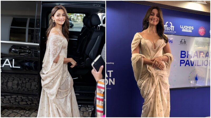 A nath, hathphool and vintage corset saree defined Alia Bhatt’s third Cannes outing
