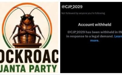 Cockroach Party creates fresh X account hours after block; taunts critics in post