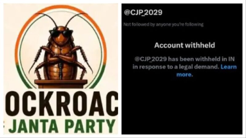 Cockroach Party creates fresh X account hours after block; taunts critics in post