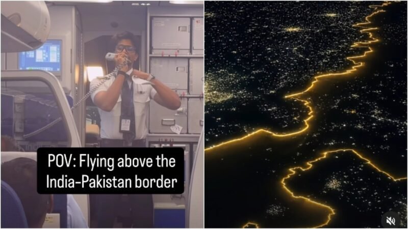 IndiGo pilot captures India-Pakistan border like a glowing scar across the night sky