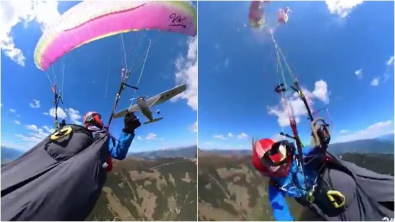 Plane rips through woman’s parachute over Austrian Alps in terrifying viral video