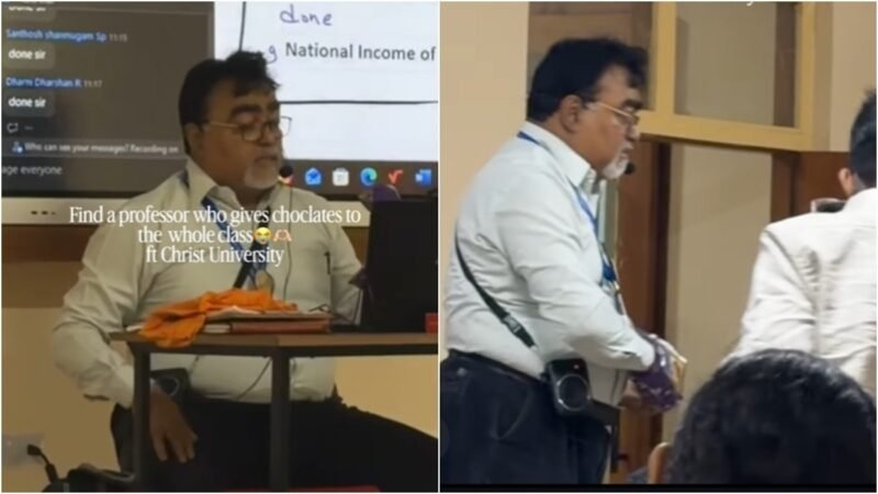 Bengaluru professor wins hearts after handing chocolates to students after class