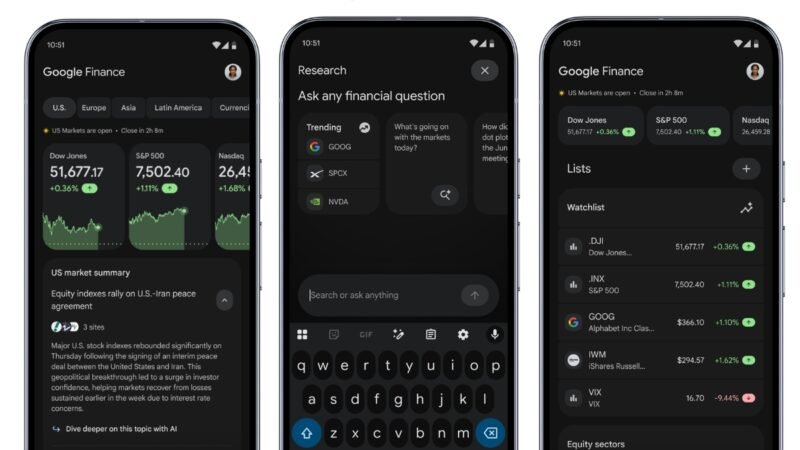 Google Finance App for Android Announced With AI Portfolio Tools, Real-Time Market Updates