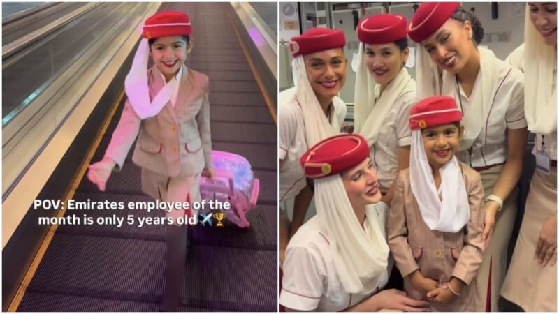 5-year-old girl volunteers as Emirates cabin crew, internet can’t get over her cuteness