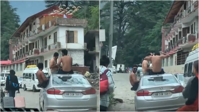 Half-naked tourists hang out of moving car in Himachal Pradesh. Video sparks outrage