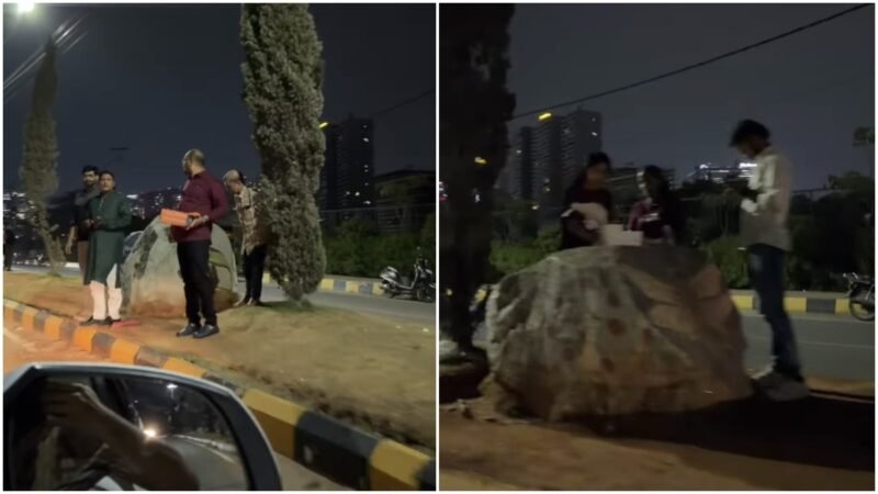 Hyderabad man spots people cutting cakes on divider in bizarre birthday celebration