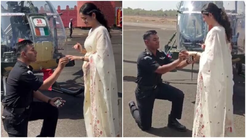 Army pilot proposes to girlfriend in front of helicopter during convocation in UP