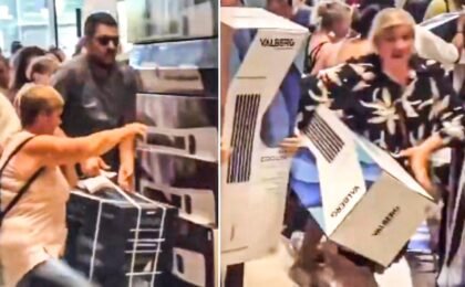 Shoppers rush for AC coolers in France as soon as store opens amid brutal heatwave