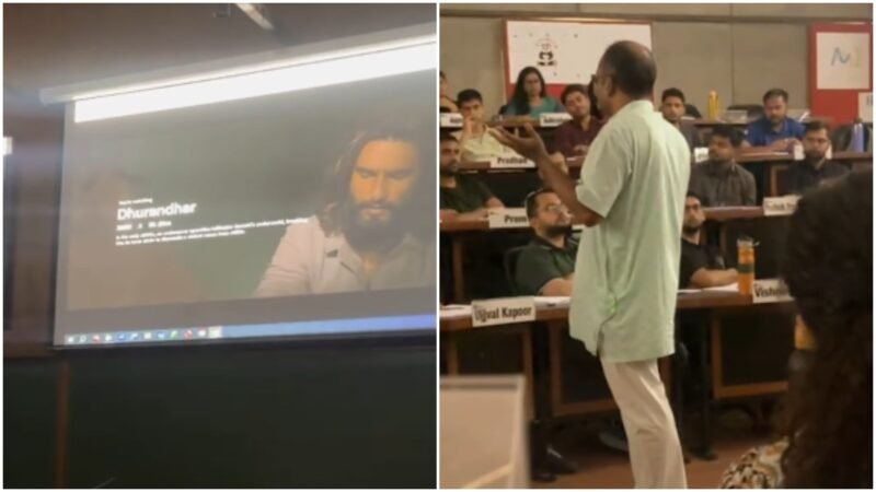 IIM Ahmedabad professor uses Dhurandhar scene to teach statistics in class. Watch