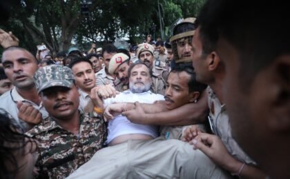Rahul Gandhi dragged, detained at PM residence protest site; seen with bleeding nose