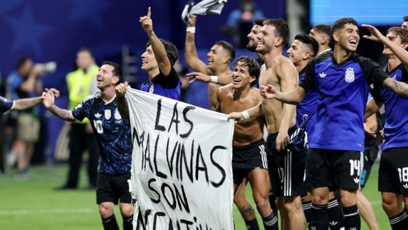 Argentina’s celebrate England win with Falklands banner. Is it breach of FIFA rules?