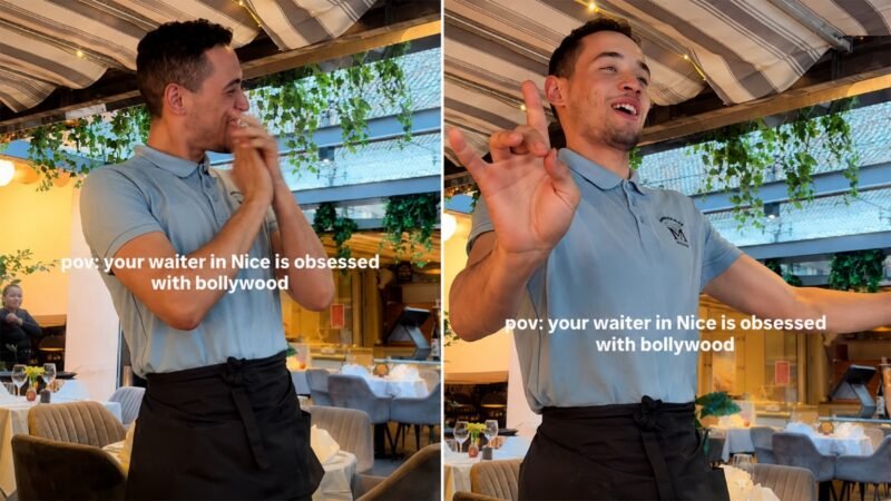 French waiter sings Tujh Mein Rab Dikhta Hai, breaks into Bhangra for Indian tourists