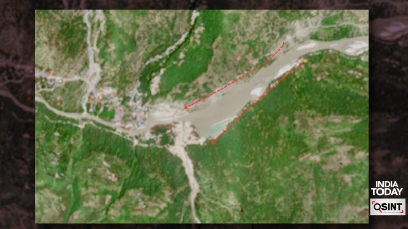 Satellite images show new water pool behind Dharali mudflow debris in Uttarakhand