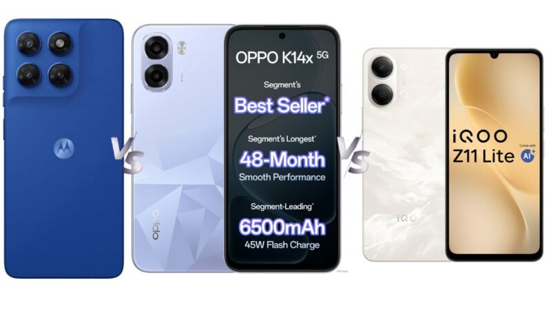 iQOO Z11 Lite 5G vs Moto G37 Power vs Oppo K14x 5G: Price in India, Specifications Compared