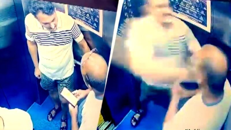 Video: Society row turns ugly as former office-bearers fight inside Ghaziabad lift