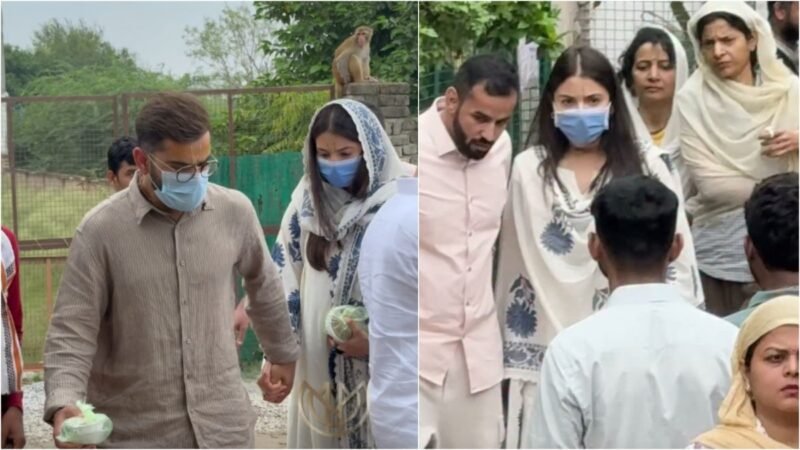 Anushka Sharma, Virat Kohli make another spiritual visit to Premanand Maharaj. Watch