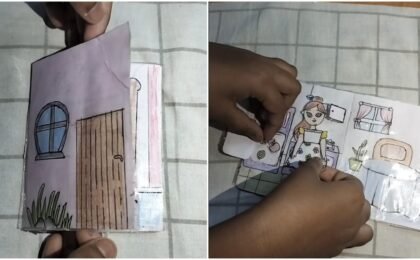 Little girl builds dollhouse inside a notebook, and it’s far more than just drawings